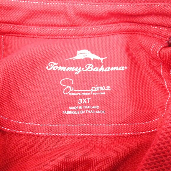 Tommy Bahama Men’s 3XT Polo Shirt Red Supima Cotton Short Sleeve - Picture 3 of 4